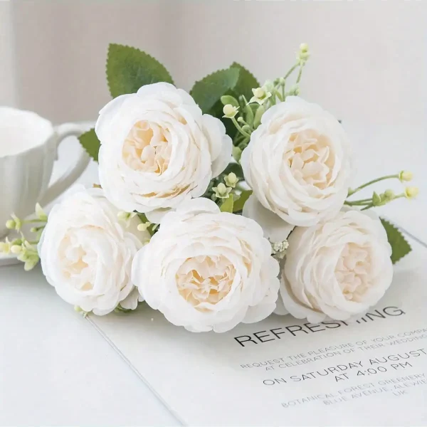 4pcs Artificial Peony Flowers - UV Resistant Real Touch