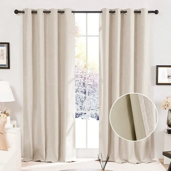 2 Pcs Full Blackout Curtains , For Bedroom & Living Room