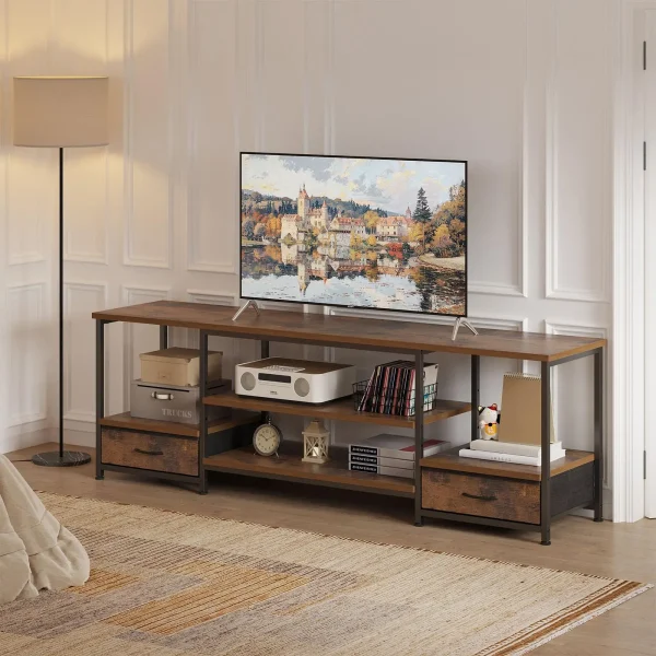 JHK 63IN Wooden Tv Stand For Up To 75 Inch TV