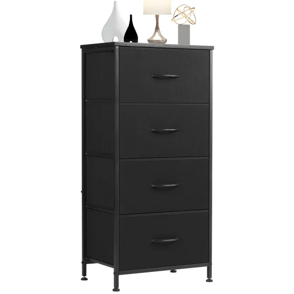 JHK Dresser, With 4 Fabric Drawers Nightstand